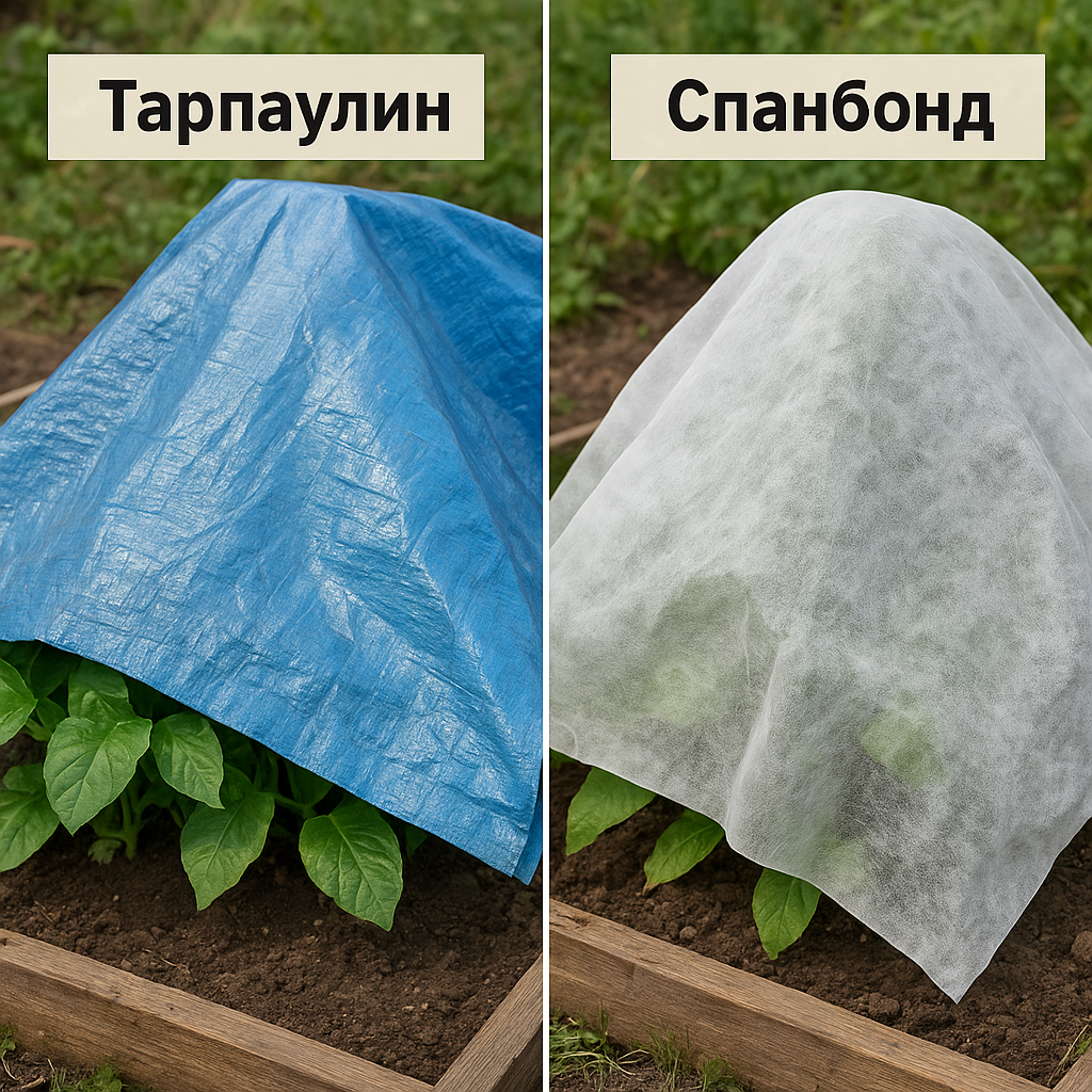 Сравнение тарпаулина и спанбонда для укрытия растений